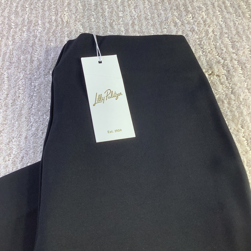 Lilly Pulitzer Christabel Ponte Crop Flare Black‎ Pants XXS Womens NWT